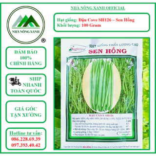 Hạt Giống Đậu Cove SH126 - Đậu cô ve leo - Gói 100gr - Sen Hồng - Nhà Nông Xanh - Đậu Que - Đậu Ve