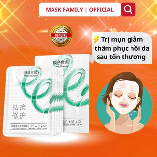 MASK FAMILY Mặt nạ giảm mụn - trắng da - dưỡng ẩm chăm sóc da mặt hộp 5 miếng