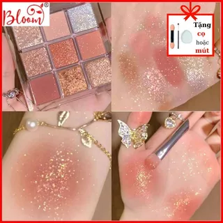 Bảng Phấn Mắt Màu Lì Bảng Mắt Trang Điểm Makeup Nội Địa Trung Màu Nhũ Kim Tuyến Trang Điểm Lâu Trôi YUKIBLOOM