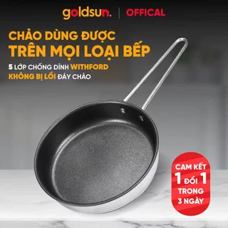 Chảo Inox Chống Dính Goldsun GPA1401 Sử Dụng Trên Mọi Loại Bếp