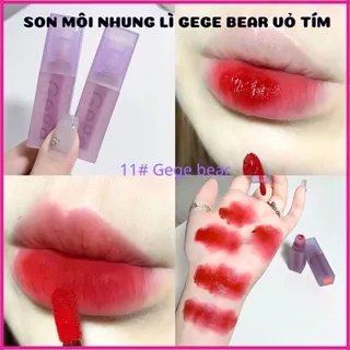 Son Môi Màu Nhung Lì Gege bear Vỏ Tím Chống Thấm Nước Lâu Trôi Giúp Dưỡng Ẩm Cho Môi