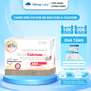 Canxi Hữu Cơ Chela Calcium D3 Olimp Labs - Bổ Sung Canxi Cho Bà Bầu & Mẹ Sau Sinh (Hộp 30 Viên)