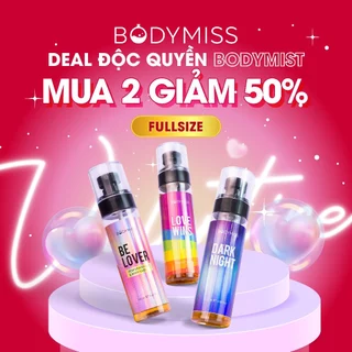 [MUA 2 CHAI GIẢM 50%] Bodymist unisex nam nữ xịt thơm body mist chính hãng lưu hương lâu 6h BODYMISS 105ml