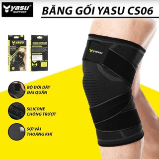 Bó Gối thể thao có dây quấn trợ lức YASU YSC06 Bảo Vệ Đầu Gối chống chấn thương đồ bảo hộ gym yoga