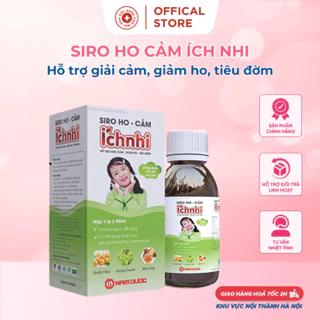 Siro ho cảm Ích Nhi chai 90ml giảm ho sổ mũi tiêu đờm cho trẻ sơ sinh bà bầu cho con bú.suckhoechomoinha