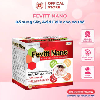 Viên uống bổ máu Fevitt Nano bổ sung Sắt acid folic cho người thiếu máu phụ nữ có thai cho con bú.suckhoechomoinha