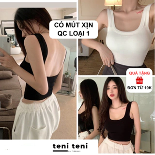 CÓ MÚT NGỰC Áo ba lỗ thun gân màu trơn basic gym, tôn dáng gợi cảm croptop hai dây, co dãn BS45