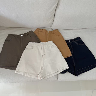 Quần short jeans chỉ nổi Q867, Quần đùi nữ Hàn Quốc