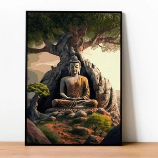 KHUNG 1.6cm -Tranh sơn dầu số hóa rẻ,đẹp-CÓ SƠN BÓNG,đã căng khung, size 40x50-tranh tô màu theo số