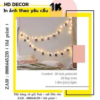 [ FreeShip ] Combo 20 ảnh 6x9 ép lụa theo yêu cầu + 20 kẹp gỗ + 1 đèn led