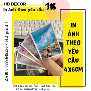 Rửa, in ảnh theo yêu cầu lấy ngay, 4x6cm ép plastic ép lụa