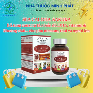 Viên uống SAKURA SEA CAL DHA GROW (RED) – BỔ SUNG CANXI TỪ TẢO BIỂN ĐỎ, DHA VÀ KHOÁNG CHẤT (Người lớn)