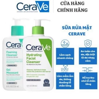 Sữa Rửa Mặt Cerave Bản Pháp Có Bill 236ml - 473ml Cho Da Khô, Da Dầu, Da Nhậy Cảm