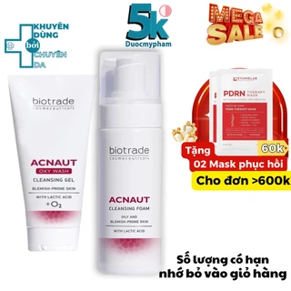 Sữa rửa mặt Biotrade Acnaut Cleansing Dạng Foam và Gel - Làm sạch sâu cho da nhờn và mụn 150ml-200ml