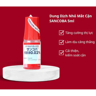 Nước nhỏ mắt Sancoba nhật bản 5ml dùng cho người mỏi mắt cận thị  + Mặt nạ Kr.Lab hạn 2027 Quà tặng