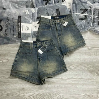 QUẦN SHORT  JEAN NỮ CO GIÃN FORM ÔM CẠP CAO TÔN DÁNG LAI VIỀN CHẤT DEMIN