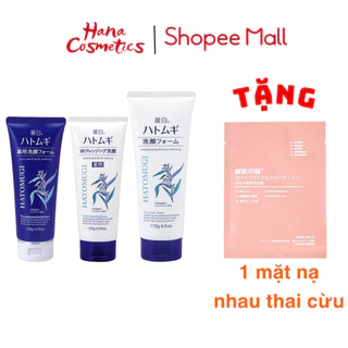 Sữa rửa mặt Hatomugi Moisturizing & Facial Washing giúp dưỡng ẩm và làm trắng da an toàn, hiệu quả 130g, 170g