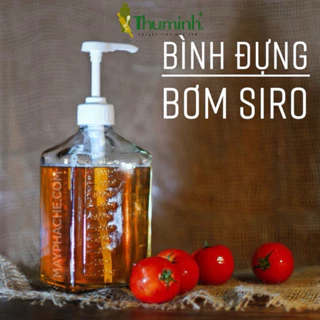 Bình Bơm Siro Nhựa 1.6L Có Vòi Bơm Định Lượng 10ml