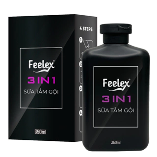 Sữa tắm gội rửa mặt Feelex 3 in 1 hương nước hoa cao cấp thanh lịch, hấp dẫn đẳng cấp phái mạnh - 350ml