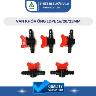 Van khóa LDPE 16/20/25mm  2 đầu - Phụ Kiện LDPE hệ thống tưới - Van khóa nước dùng cho ống PE 16mm/20mm/25mm