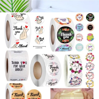 Cuộn Băng/ Sticker 500 Nhãn Dán Khen Thưởng, Cảm Ơn, Chúc mừng sinh nhât... Tiện Lợi 🍀 Clovershop68 🍀