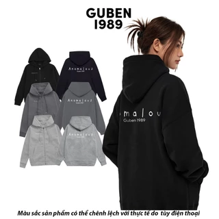 Có Bigsize GB03, Áo khoác hoodie in chữ Guben đơn giản, form rộng, nam nữ