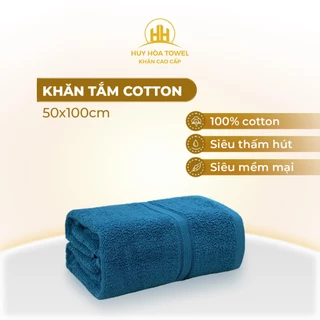 Khăn Tắm 100% Cotton 50x100cm Hàn Quốc Siêu Mềm Mịn Huy Hòa Towel không đổ lông, không ra màu dùng cho gia đình