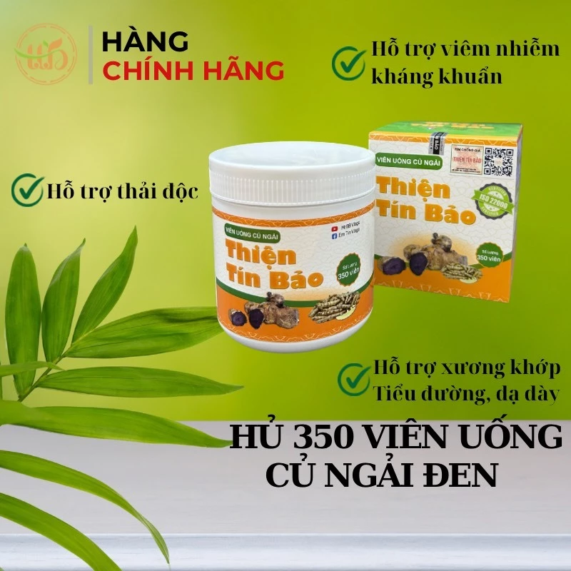 Hủ 350 viên Bột ngải đen, ngải chống độc, hỗ trợ xương khớp, THIỆN TÍN BẢO