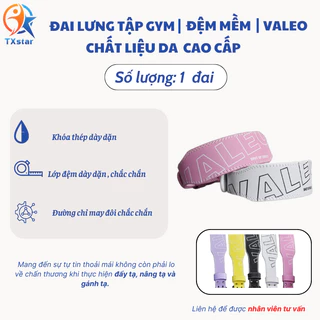 Đai lưng tập Gym da Valeo đệm mềm bảo vệ lưng bụng tập gym hỗ trợ Squat nâng tạ gánh tạ