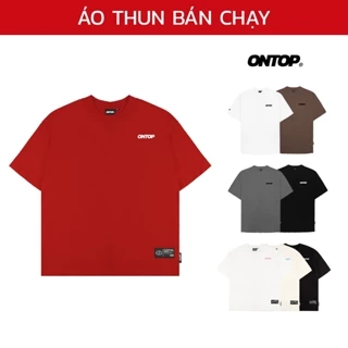 Áo thun basic nam nữ local brand ONTOP nhiều màu form rộng tay lỡ chất cotton | O13-T1 & O24-T1 & O-T4