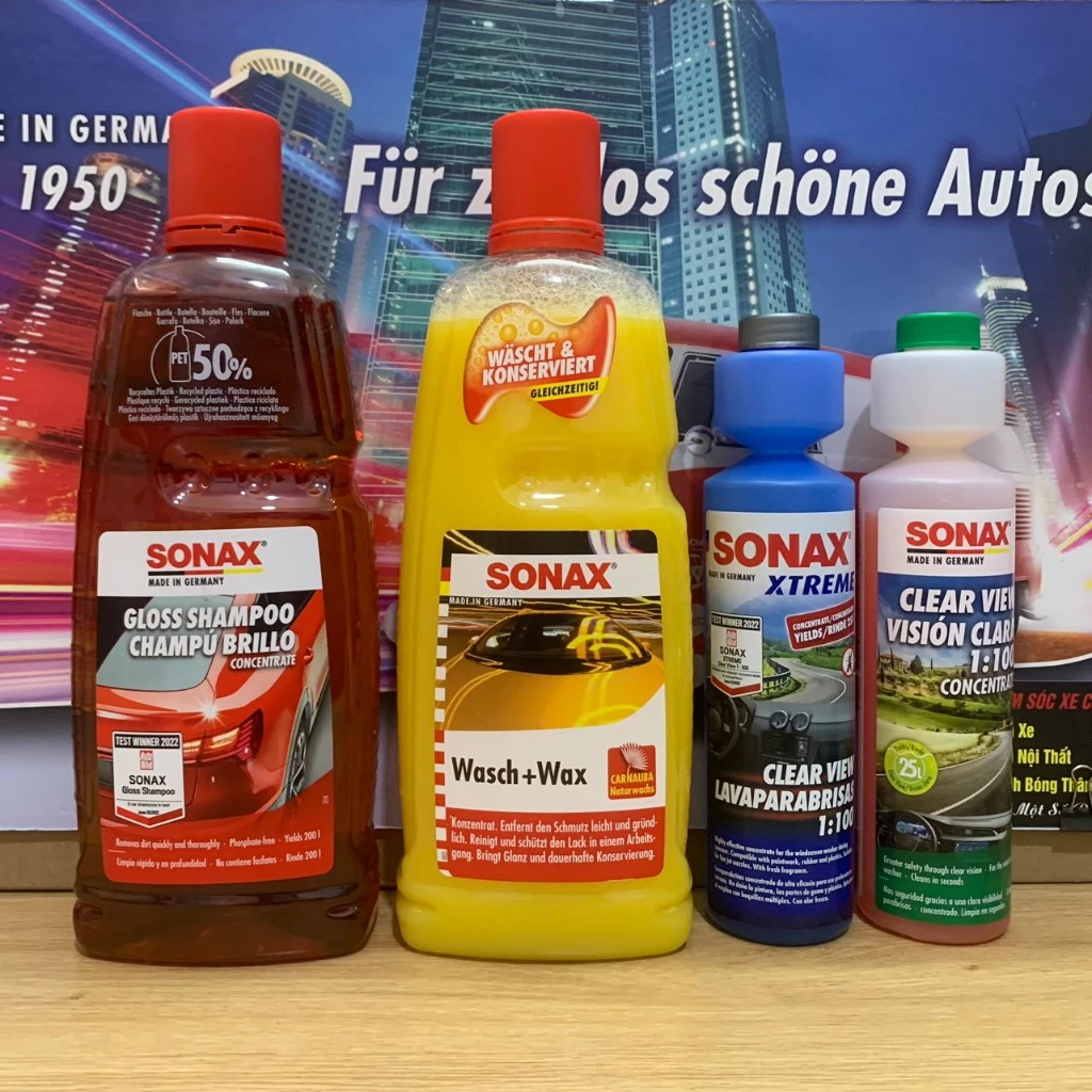 Nước rủa kính xe ô tô, Nước rửa xe ô tô, xe máy - SONAX ( 271141, 371141, 314300, 313341 )