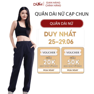 Quần ống rộng dài nữ DGM - PW13 ống rộng suông cạp chun dây rút vải spandex co giãn