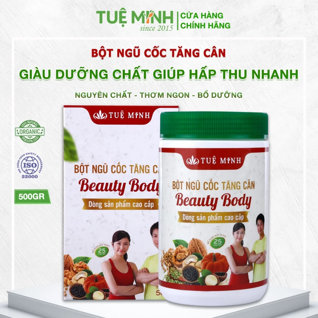 Bột ngũ cốc tăng cân Tuệ Minh Beauty Body, ngũ cốc tăng cân cho người gầy 500g