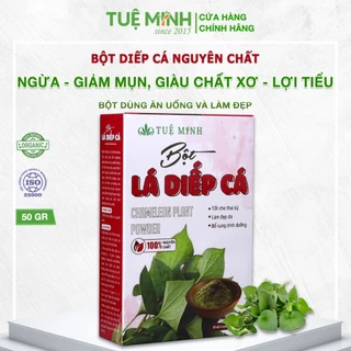 Bột diếp cá nguyên chất Tuệ Minh bột rau diếp cá sấy lạnh mát gan, sáng da ngừa mụn 50g