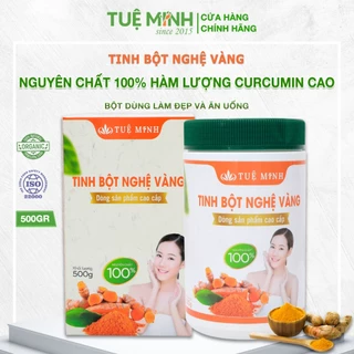 Tinh bột nghệ nguyên chất Tuệ Minh, tinh bột nghệ vàng nhiều Curcumin hộp 500gram