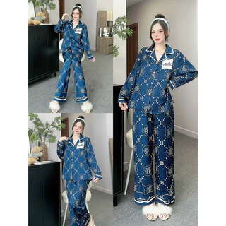 [FREESHIP]2CE Form L-Set Bộ ngủ tay dài- Pijama Lụa Mịn Hàng Thiết Kế Siêu Xinh Hot