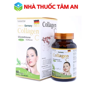 Viên uống đẹp da Collagen +C giúp đẹp da, chống lão hóa ngăn ngừa vết nhăn - Chai 60 viên