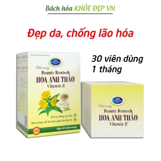 Viên uống dầu Beauty Roxtech Hoa Anh Thảo (Vàng) 1000mg, vitamin E giúp đẹp da, chống lão hóa - 30 viên