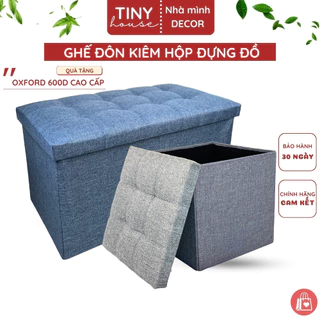 Ghế Đôn Cao Cấp TINY HOUSE, Hộp Đựng Đồ Đa Năng, Ghế Ngồi Êm Ái, Chất Vải Oxford 600D Cao Cấp