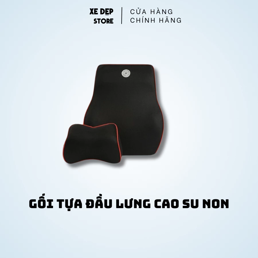 Gối Tựa Lưng Ô Tô,Gối Tựa Đầu Ô Tô Chất Liệu Cao Su Non Nguyên Khối Chính Hãng Sport Siêu Đàn Hồi Chống Đau Mỏi Lưng