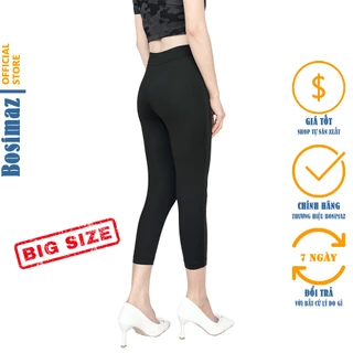 Quần Legging Nữ Bigsize Bosimaz BS311 lửng không túi màu đen cao cấp, thun co giãn 4 chiều, vải đẹp.