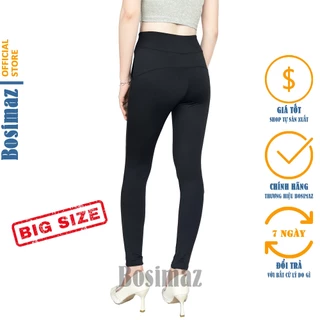 Quần Legging Nâng Mông Bigsize Bosimaz BS521 dài túi trước màu đen, thun co giãn 4 chiều, vải đẹp.