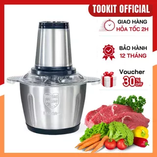 🌟BẢO HÀNH 1 ĐỔI 1🌟 Máy xay thịt, máy xay đa năng, công suất 250W, cối inox304, 4 lưỡi dao sắc bén - Tookit_Official