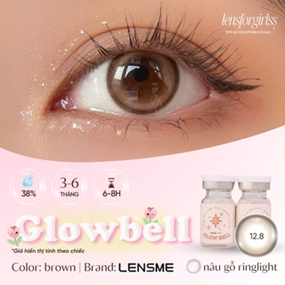 Kính áp tròng nâu hiệu ứng ringlight có viền GLOWBELL BROWN chính hãng LENSME | HSD 3-6 tháng | Lens cận | LENSFORGIRLSS