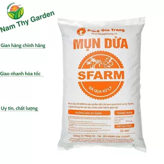 Mụn dừa Sfarm túi 20dm3 Đã Qua Xử Lý, giá thể ươm cây con, trồng rau thủy canh, trộn đất trồng cây