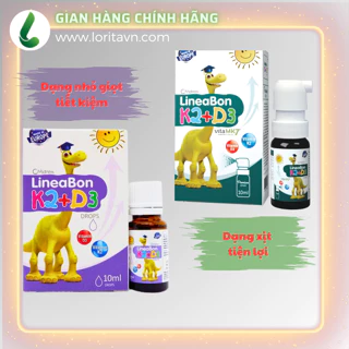 [QUÀ TẶNG GIÁ TRỊ] LINEABON K2D3 – VITAMIN K2 D3 dạng xịt và giọt, Hỗ trợ tăng chiều cao, hết còi xương - Từ Châu Âu