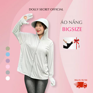 Áo Chống Nắng Bigsize Thoải Mái Siêu Nhẹ Dáng Rộng Dài DOLLY SECRET Mũ Vành Rộng 13cm A54