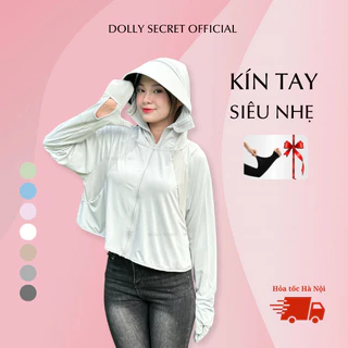 Áo Chống Nắng Kín Tay Su Lạnh UPF50+ DOLLY SECRET Mũ Vành Rộng Tháo Rời A53