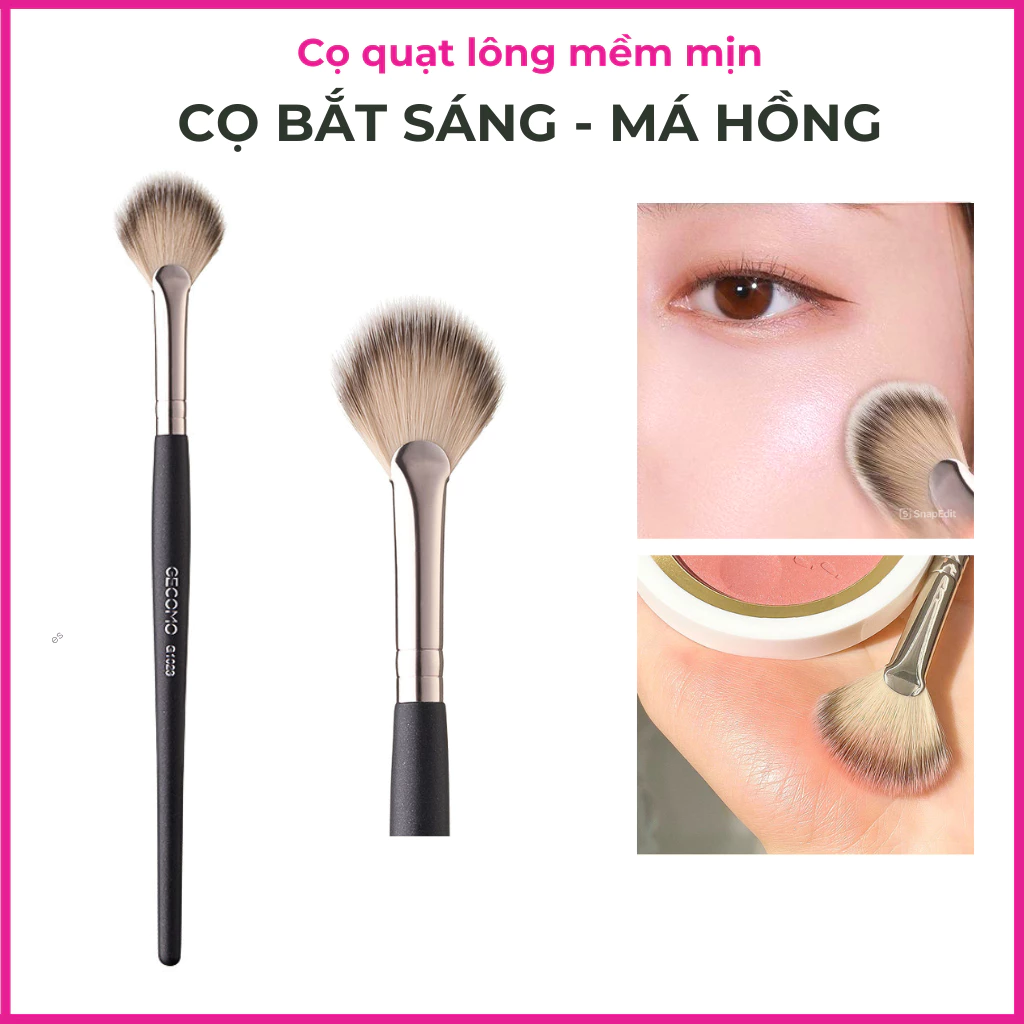 Cọ Quạt Đánh Highlight Bắt Sáng Má Hồng Lông Mềm Mịn GECOMO G1023