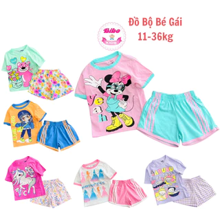 [11-40kg] Quần áo bé gái chất thun cotton siêu mền mịn mát, Đồ bộ bé gái in hình công chúa xinh đẹp, đồ mặc nhà bé gái